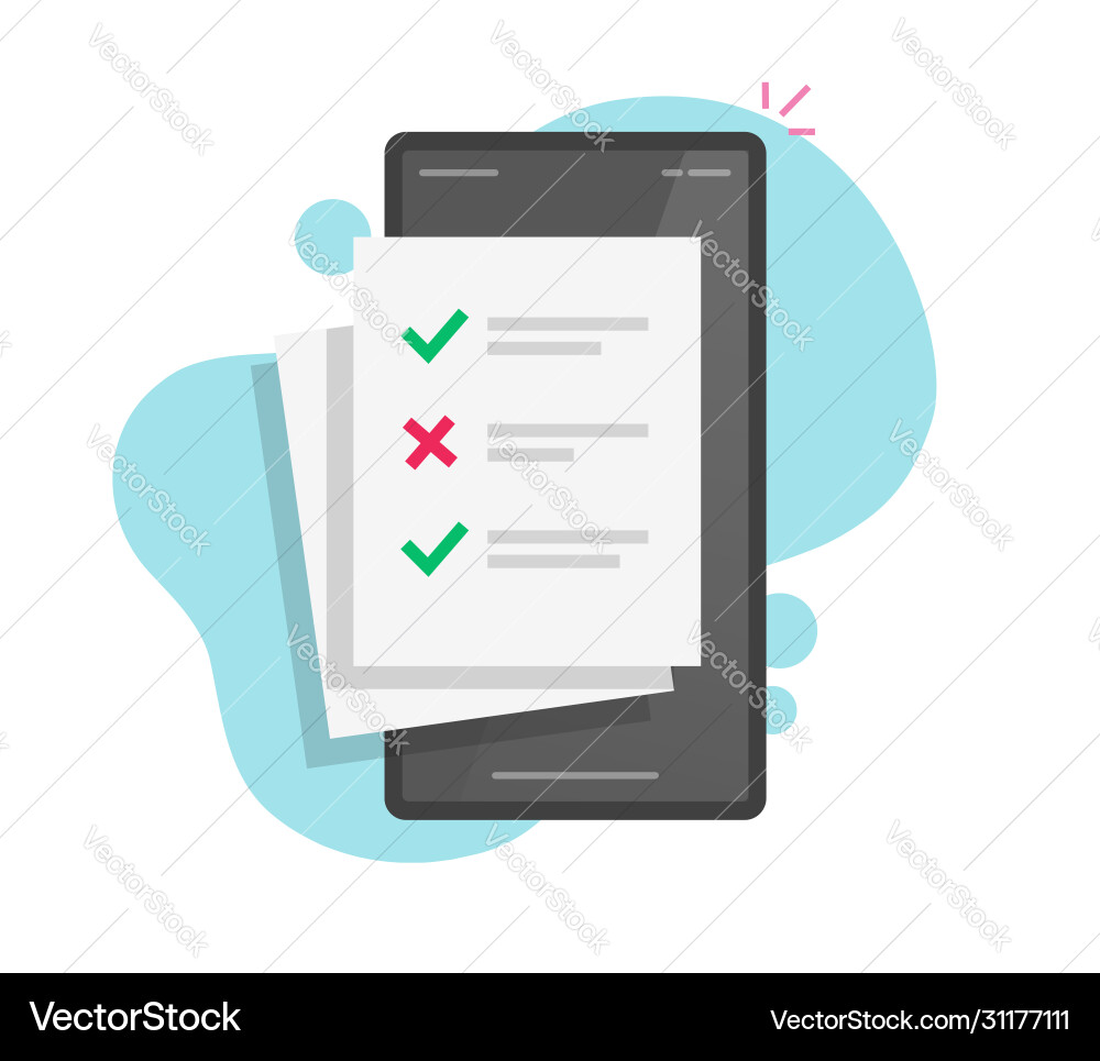 Survey online form or exam document and test quiz Survey online form or exam document and test quiz vector image