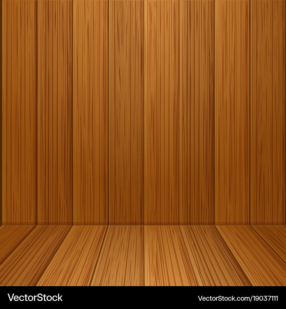 Wood board wall and floor scene Royalty Free Vector Image