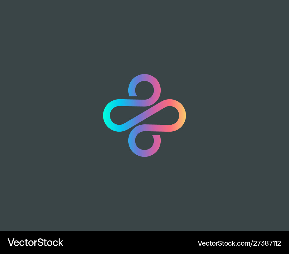 Abstract linear plus path cross human gradient vector image