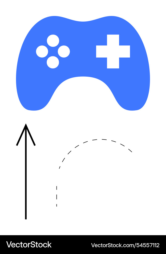 Blue game controller with arrow Vector Image