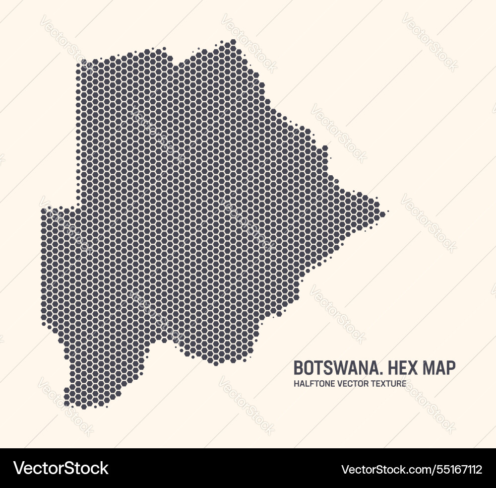 Botswana Karte hexagonale Halbton Muster isoliert Botswana Karte hexagonale Halbton Muster isoliert vektorbild