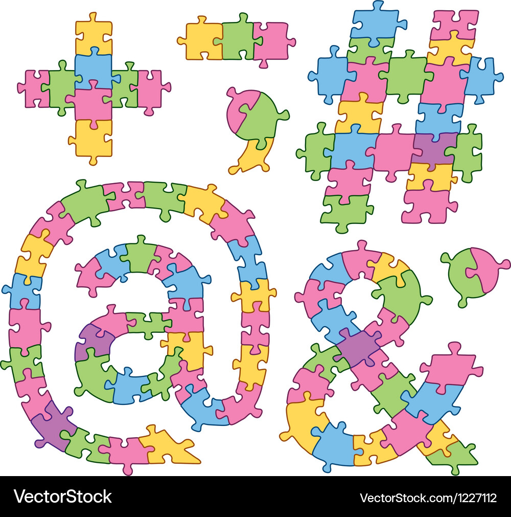 Brief Puzzle Set Vektorbild
