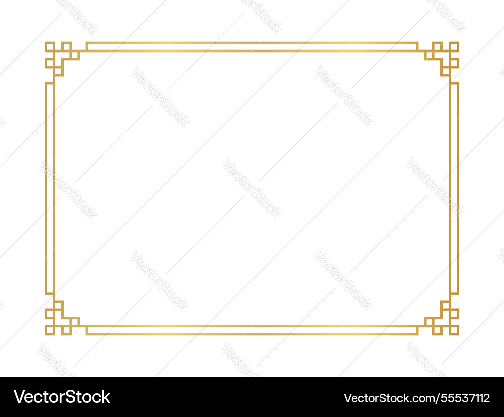 Chinese frame rectangle line certificate Chinese frame rectangle line certificate Vector Image