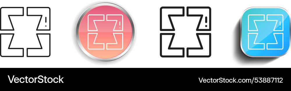 Focus icon thin linear regular and button style Vector Image
