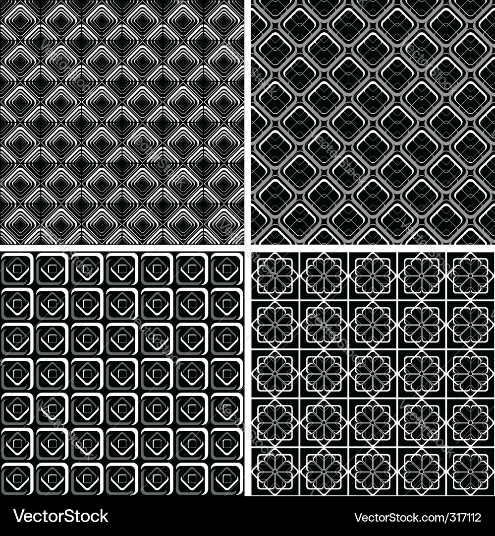 Geometric Check Pattern Set Vector Image