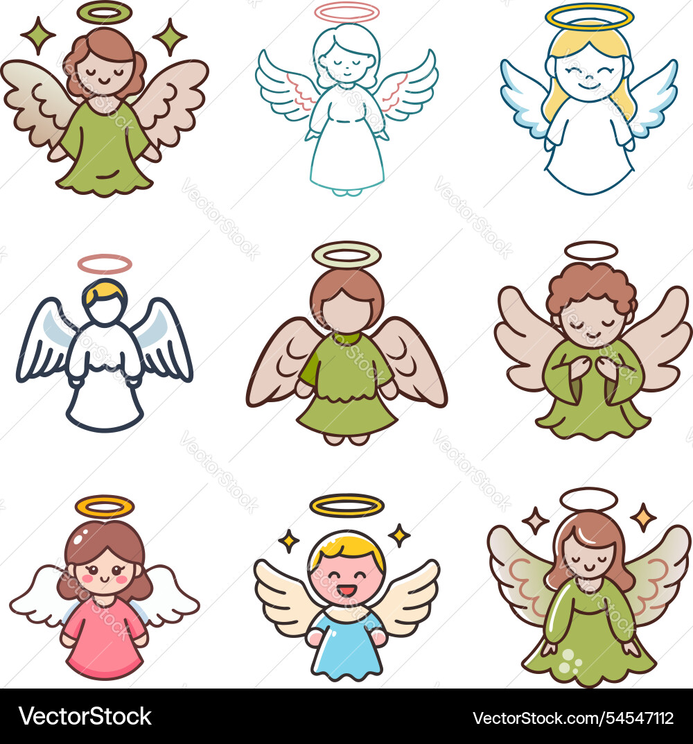 God archangels angels cherub cherubim and saint God archangels angels cherub cherubim and saint vector image