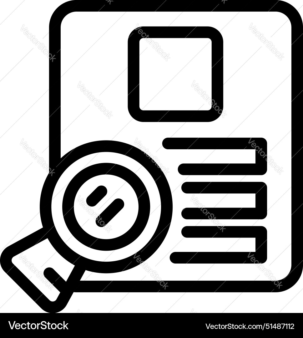 Outline icon of document search Vector Image