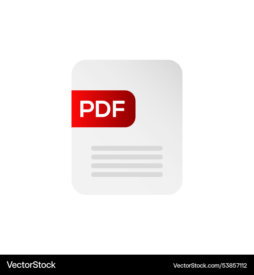 Pdf file document icon text vector image