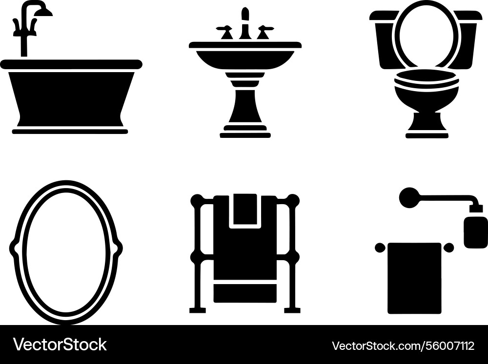 Sanitary feature design elements Sanitary feature design elements Vector Image