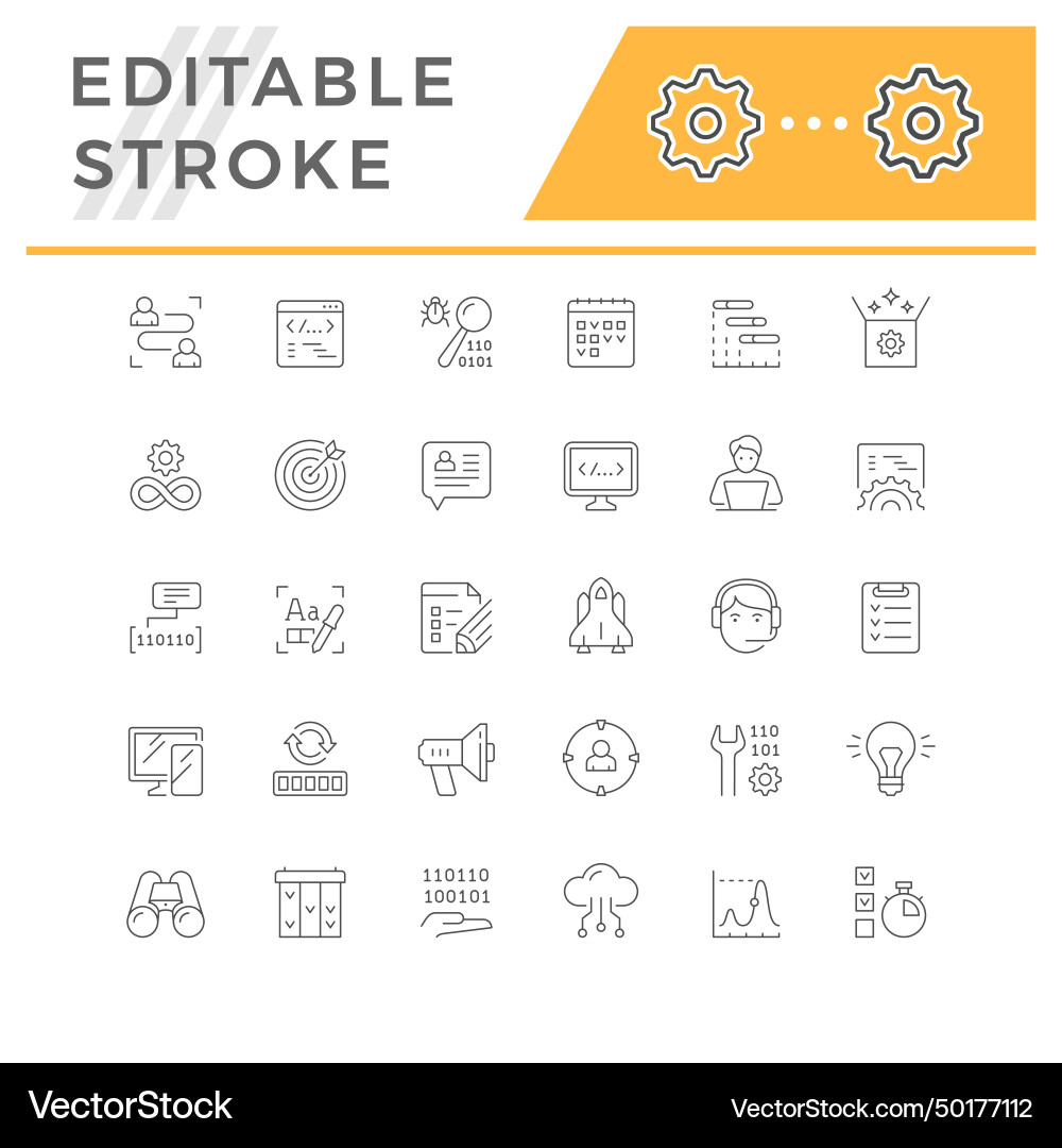 Set line icons of devops Set line icons of devops vector image