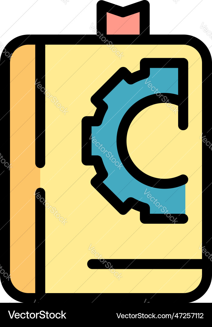 Setting notebook icon flat vector image