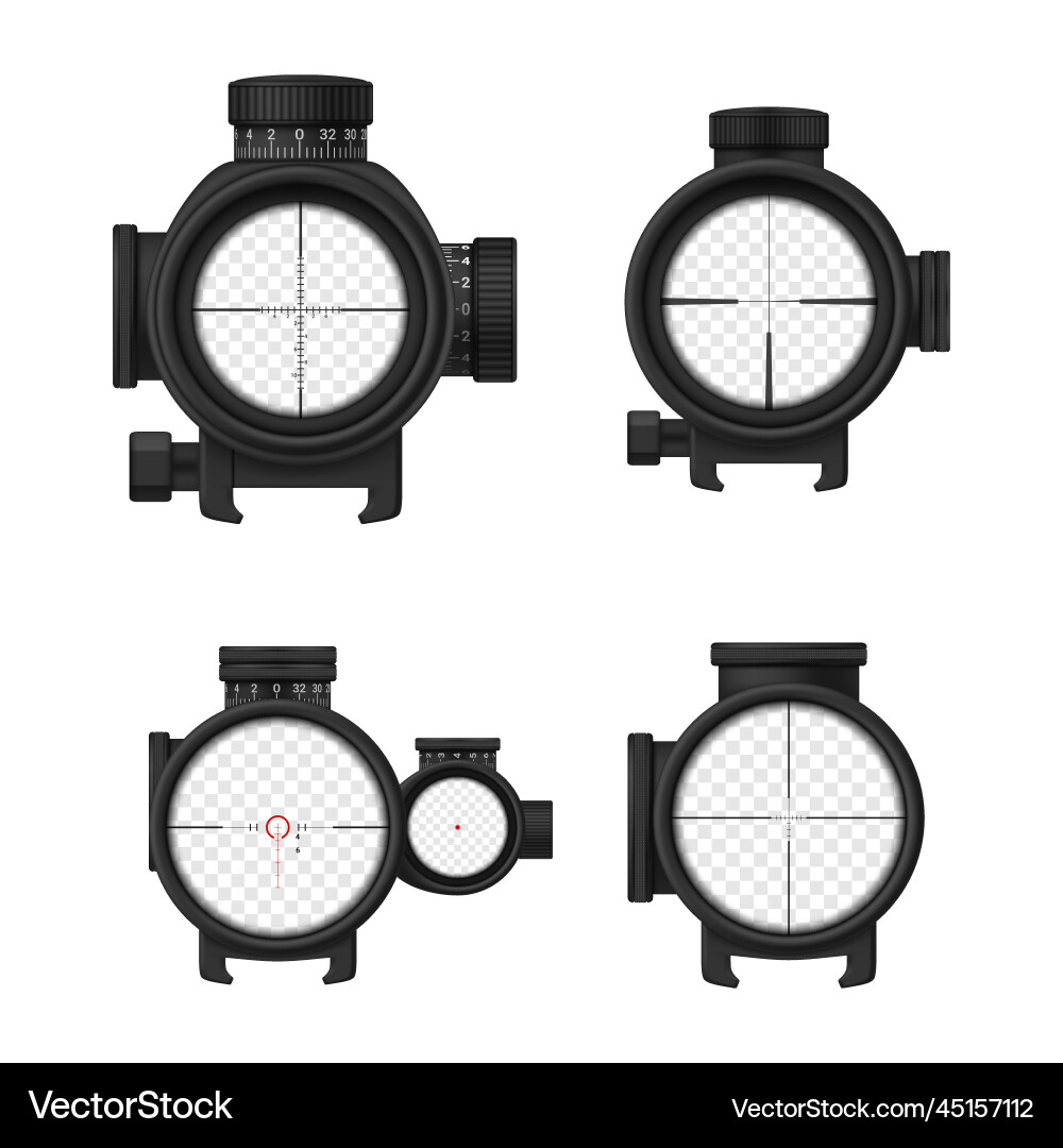 Sniper scope sight with measurement mark set Sniper scope sight with measurement mark set vector image
