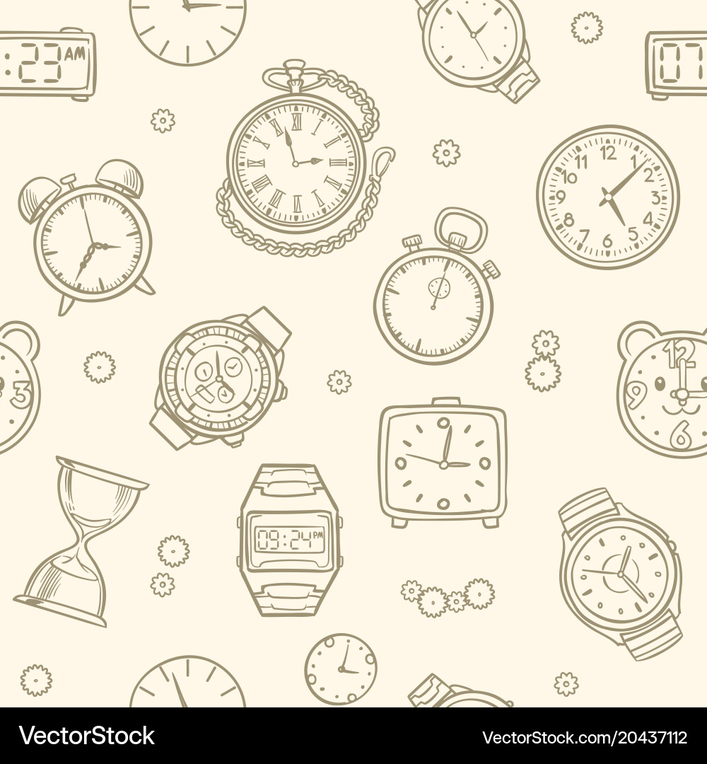 Vintage Clock Pattern - Time vector image