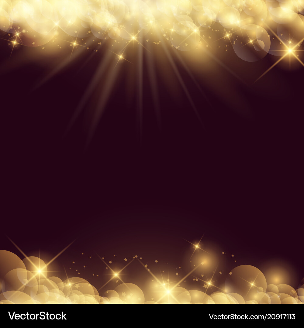 Abstract background with stars and bokeh lights vector image