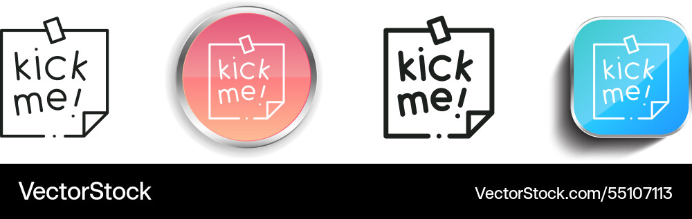 Kick me icon thin linear regular and button style Kick me icon thin linear regular and button style vector image