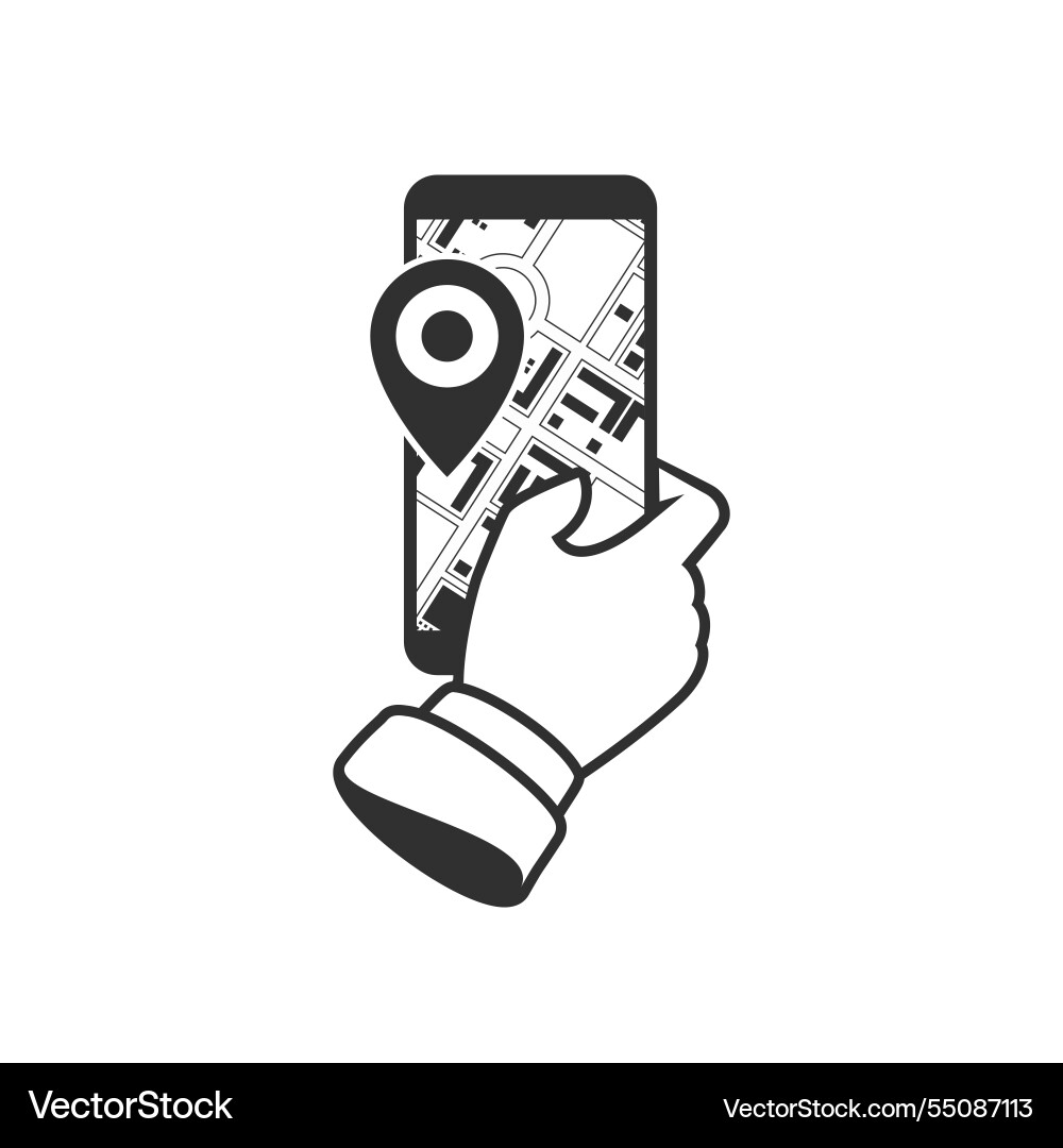 Mobile navigation or maps app icon smartphone Mobile navigation or maps app icon smartphone vector image