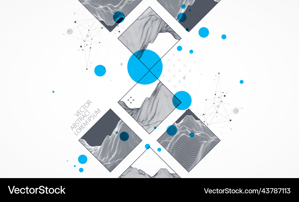 Modern science or technology elements in square Modern science or technology elements in square vector image