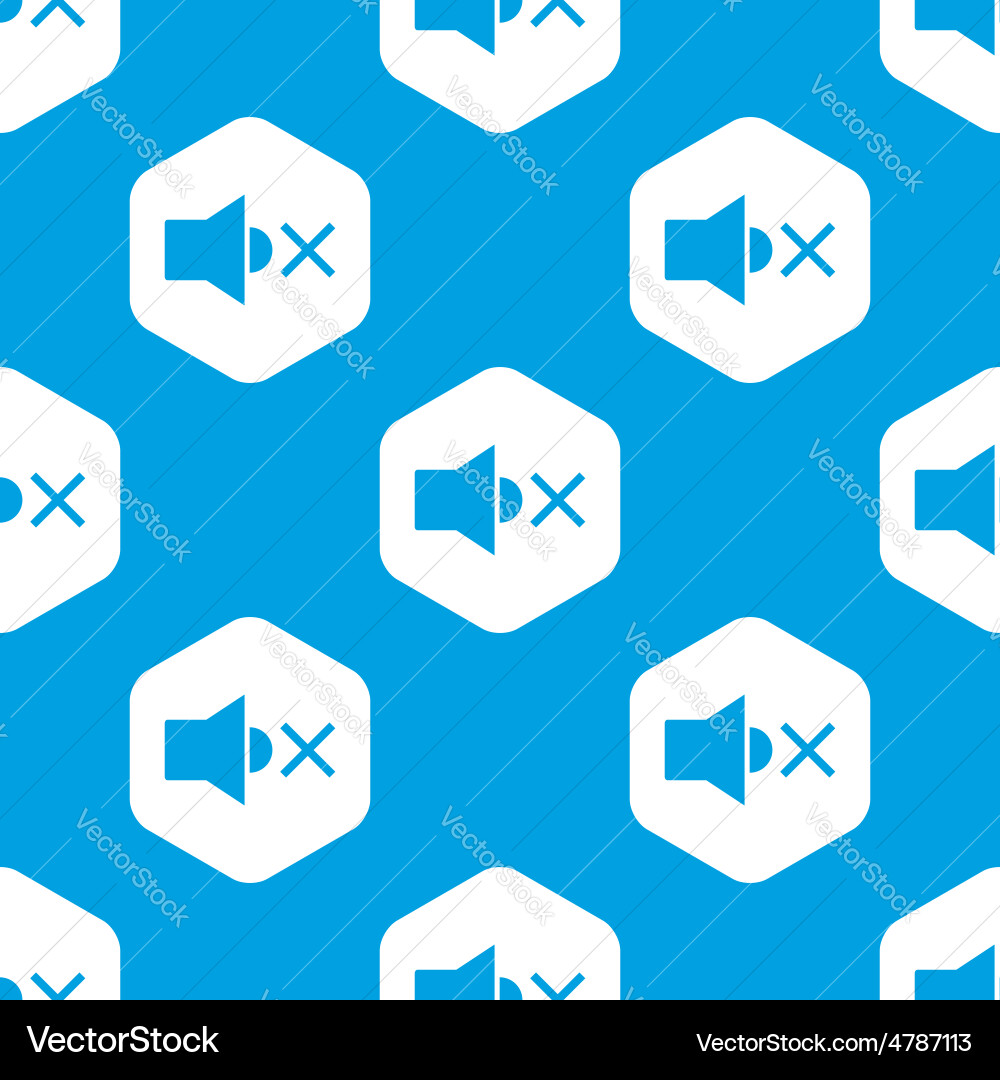 Muted sound hexagon pattern vector image