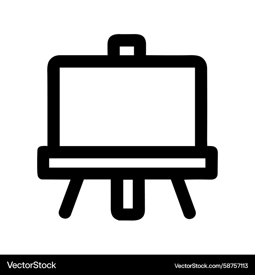 Simple Easel with Canvas Vector Image