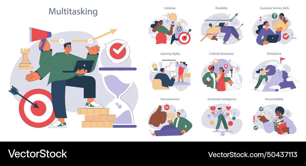Soft skills set Soft skills set vector image