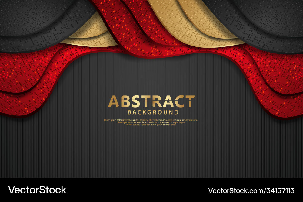 Wave abstract overlap layer on black stripes vector image