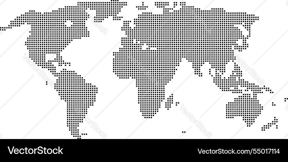 Abstract World Map Dot Pattern Vector Image
