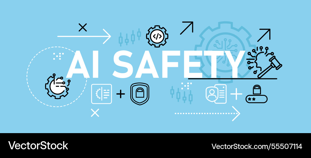 Ai safety conceptual smart system control data Vector Image