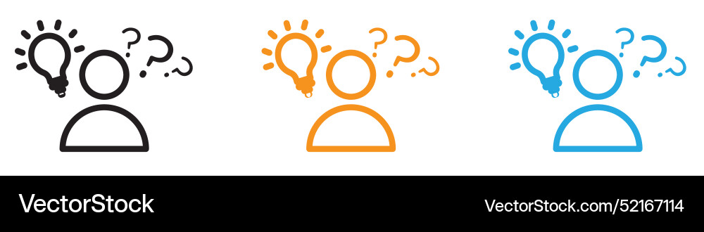 Curiosity icon logo set collection for web app ui vector image