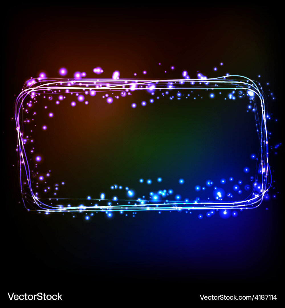 Dark Abstract Background with Glowing Frames vector image
