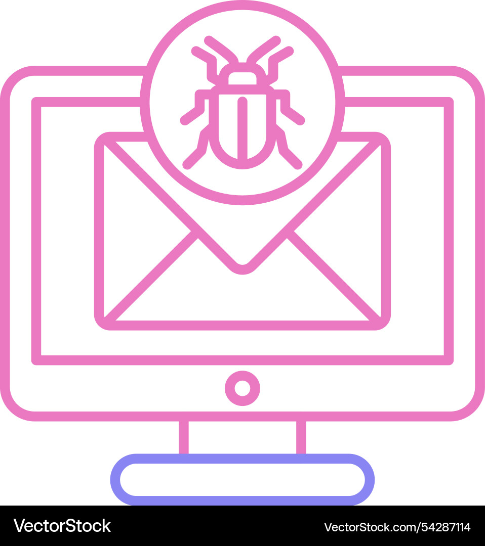 Debug line two colour icon Vector Image