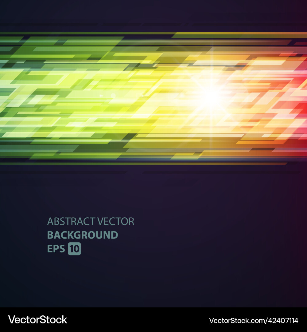 Horizontal hi tech dynamic polygon stripes glow Horizontal hi tech dynamic polygon stripes glow vector image