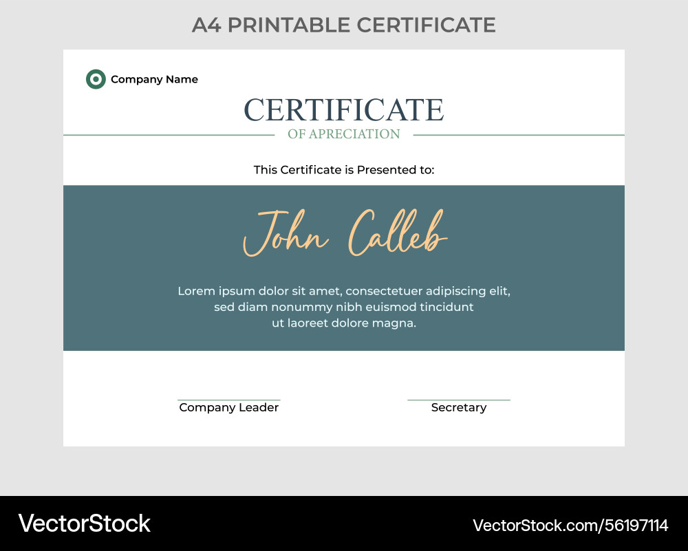 Modern a4 certificate simple clean shape style Modern a4 certificate simple clean shape style Vector Image