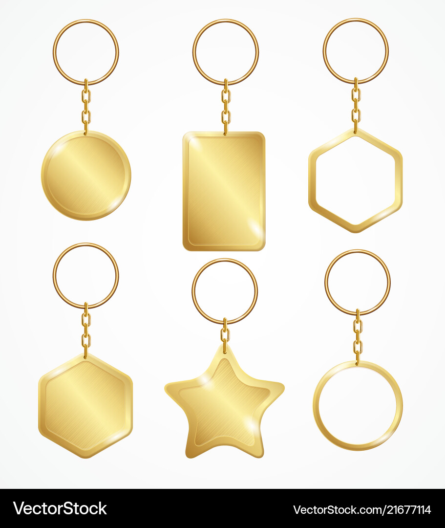 Realistic detailed 3d empty template keychain set Realistic detailed 3d empty template keychain set vector image