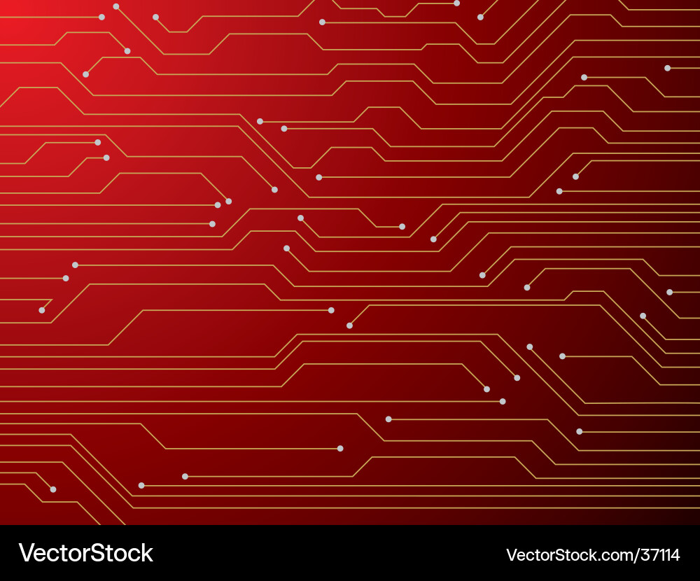 Red Circuit Board Pattern Vector Image