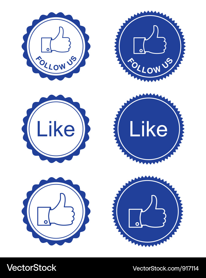 Retro Thumb Up Labels vector image