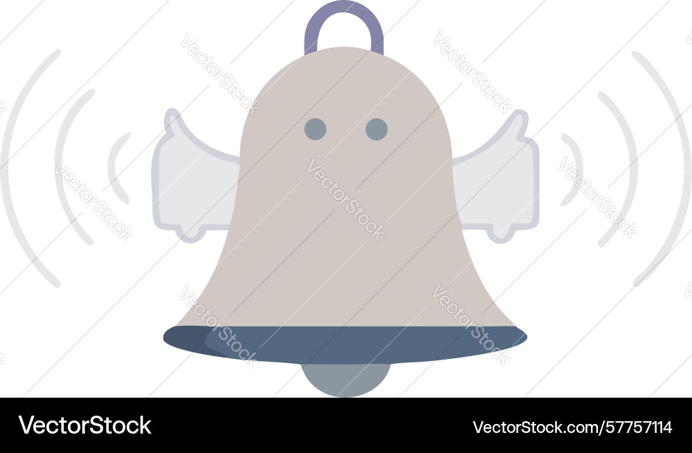 Ringing bell with sound waves design generative Vector Image
