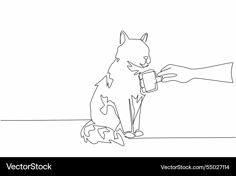 Single continuous line drawing hand combing Single continuous line drawing hand combing vector image