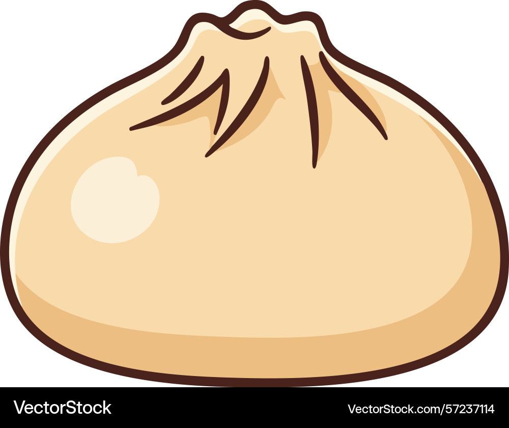 Steamed bun with beige color and simple design Steamed bun with beige color and simple design Vector Image