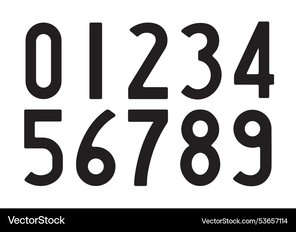 Schablonenzahlen von null bis neun Lizenzfreies Vektorbild