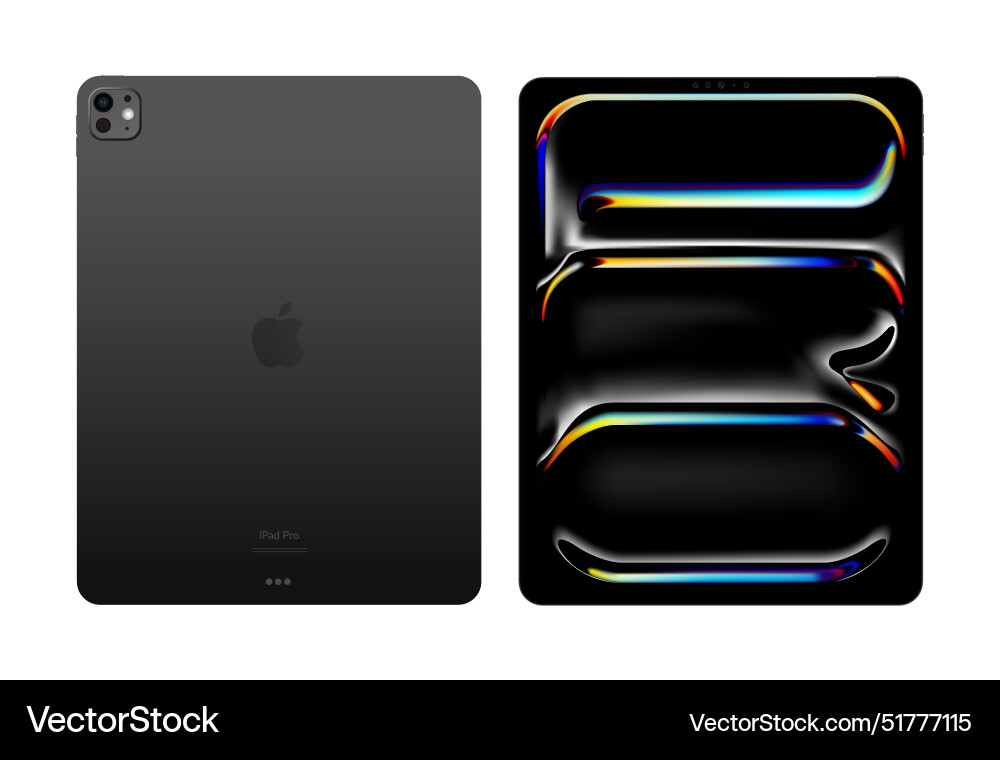 Apple ipad pro in space black color isolated Vector Image
