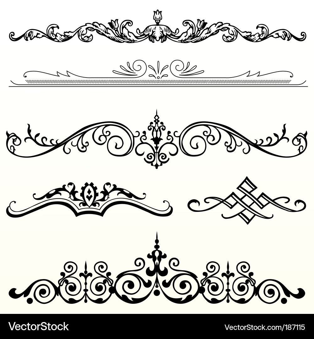 Elegant Scroll Ornament Header vector image
