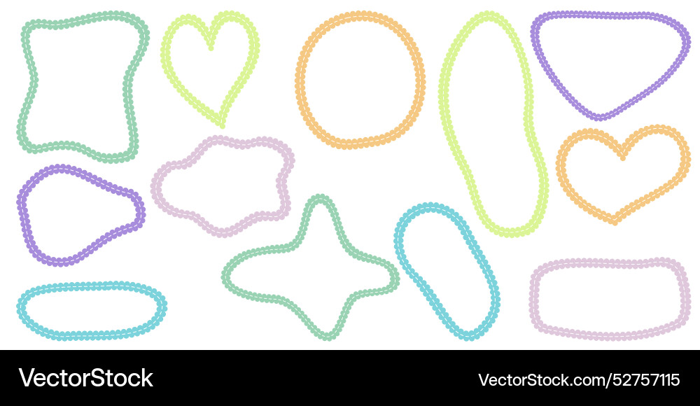 Hand drawn scalloped frames with dashed stitches Hand drawn scalloped frames with dashed stitches Vector Image