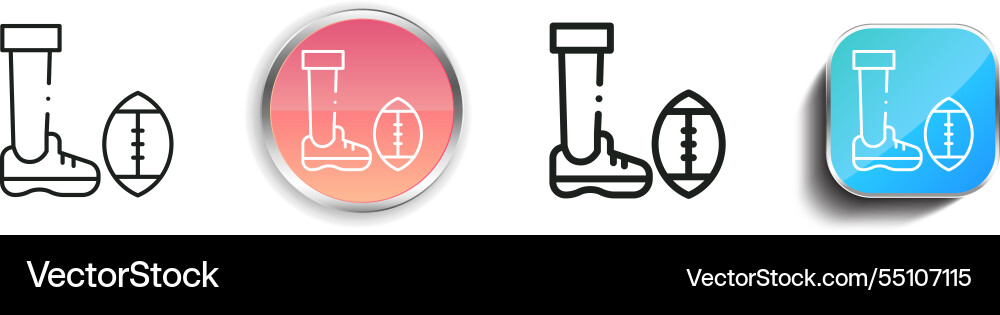 Kick icon thin linear regular and button style vector image