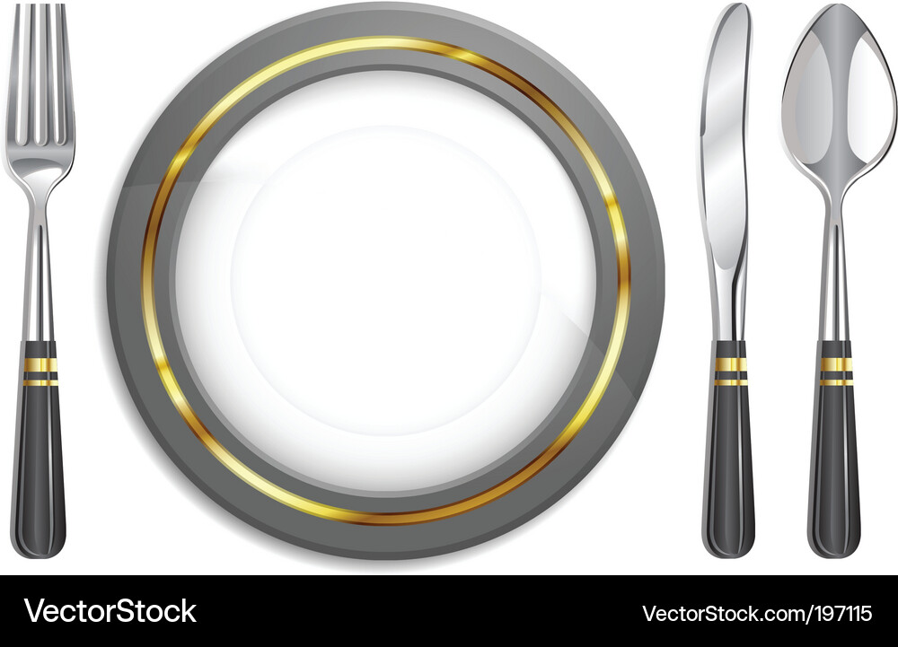 Silverware and Plates Vector Image
