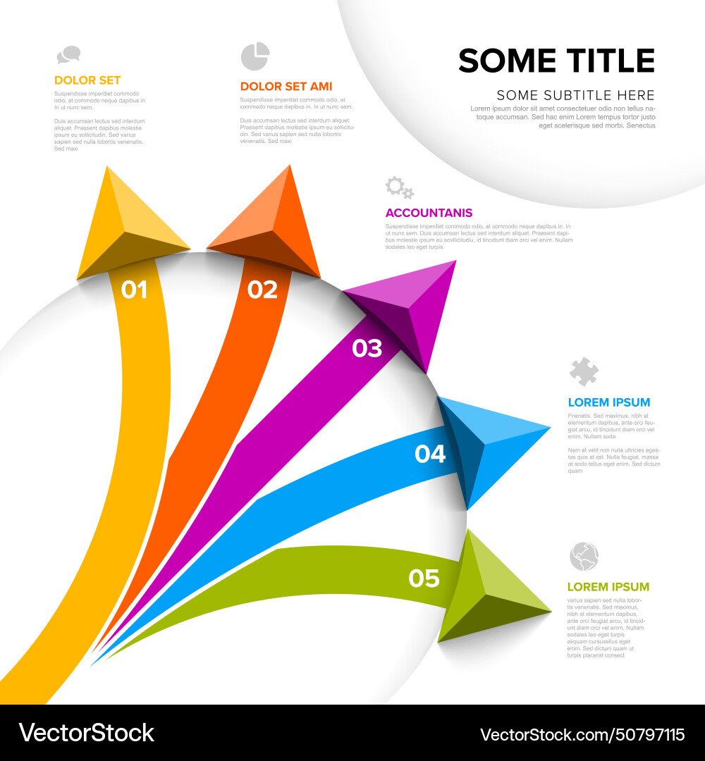Simple diagonal infographic with title and five Simple diagonal infographic with title and five vector image