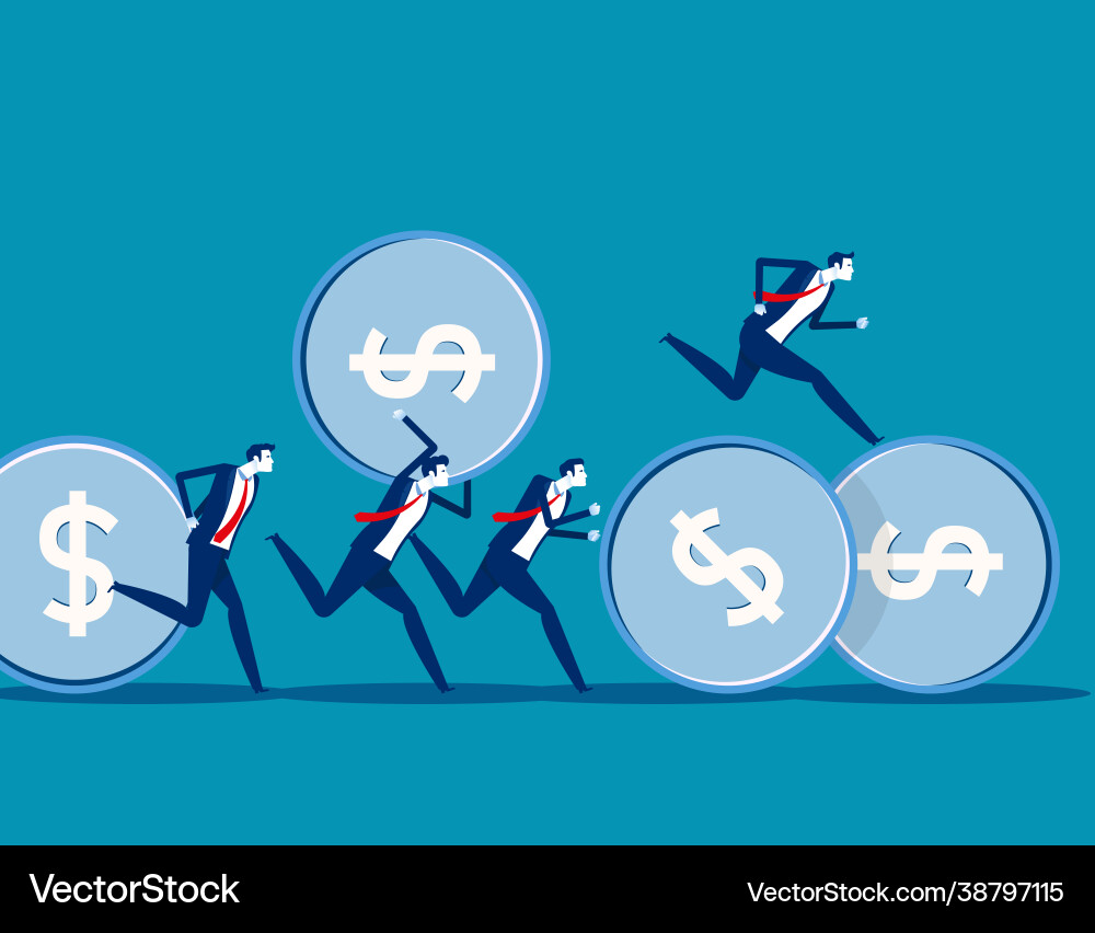 Team with investment management business profit Team with investment management business profit vector image