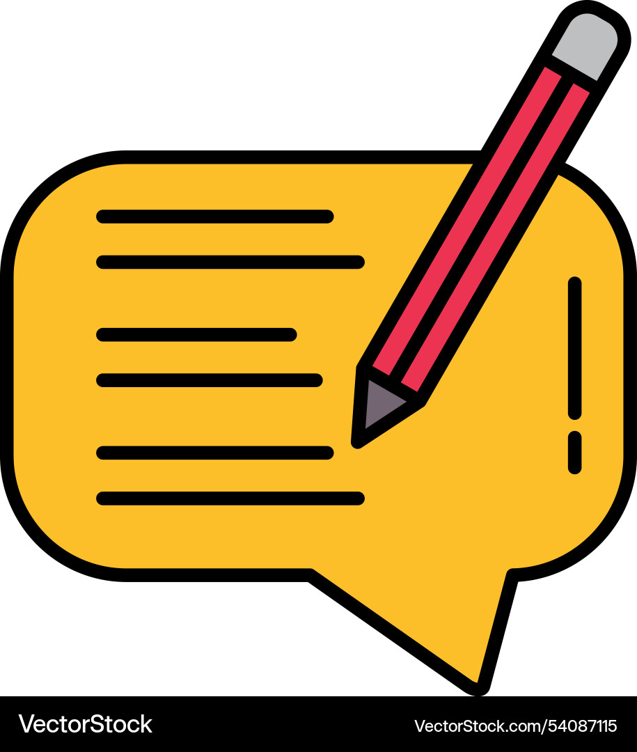 Write message line filled icon design Vector Image