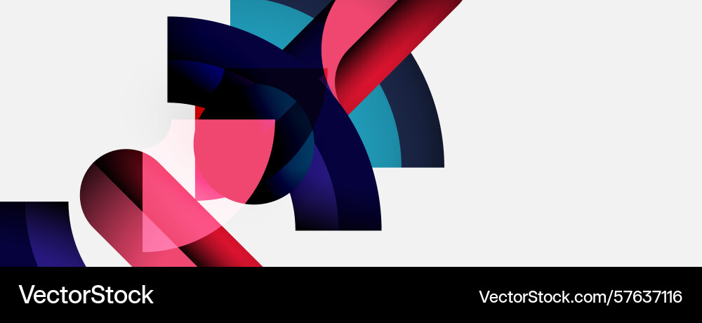 Abstract shapes overlap creating dynamic Vector Image