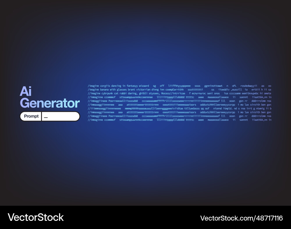 Artificial intelligence prompt typography Artificial intelligence prompt typography vector image