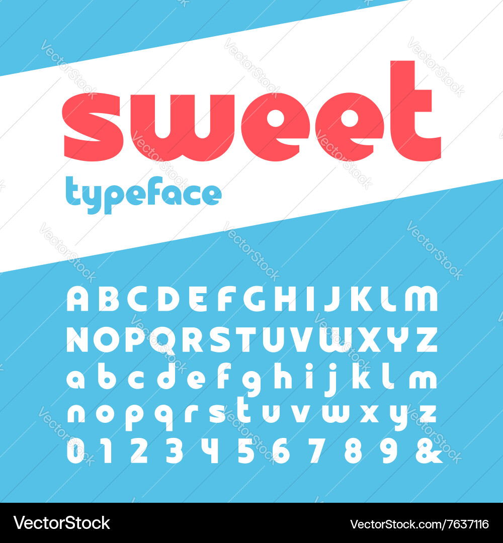 Bold Alphabet Font - Letters & Numbers vector image